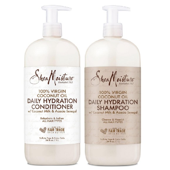 Shea Moisture 100% Virgin Coconut Oil Daily Hydration Shampoo & Conditioner 34Oz - Picture 5 of 5